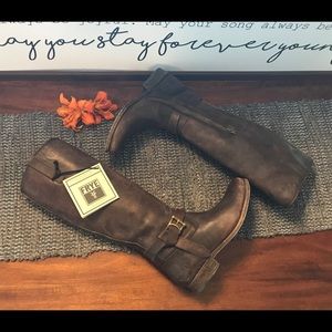 Frye Women Melissa Knotted Brown Riding Boots Sz 7